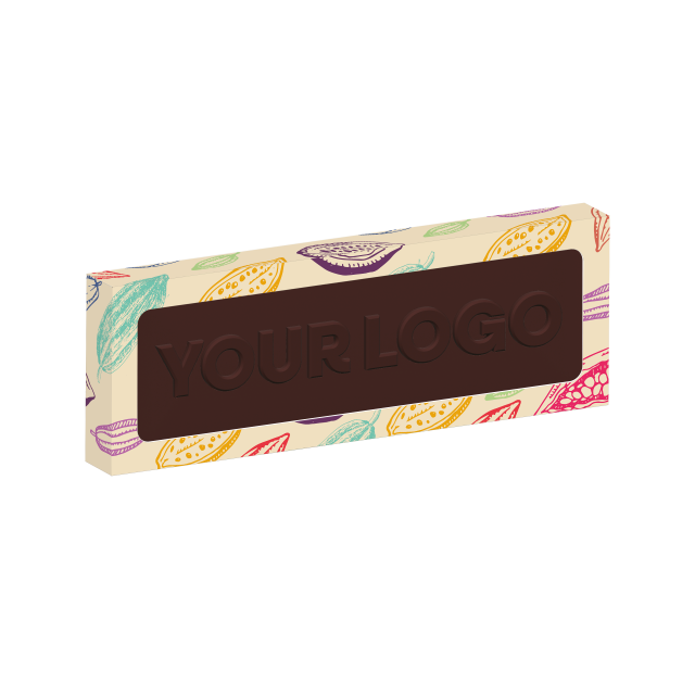 Eco Window Box – 12 Baton Bar – 3D Branding – Vegan Dark Chocolate